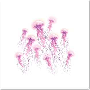 Ethereal Sea Jellies - Pink & Purple Posters and Art